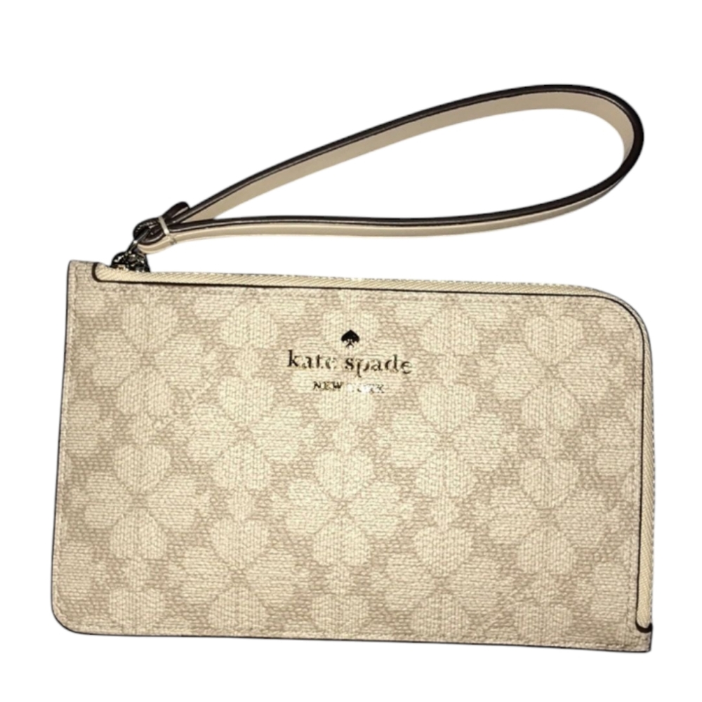 Kate Spade L-Zip Wristlet Classic Spade Flower Pattern